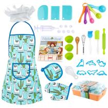 Conjunto de cozinhar e assar para crianças com avental e chapéu de chef