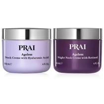 Conjunto de creme para pescoço Skincare PRAI Beauty Ageless para dia e noite Conjunto de creme para pescoço Skincare PRAI Beauty Ageless para dia e noite