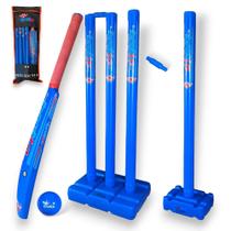 Conjunto de críquete de plástico Bratla tamanho 6 Blue Bat Ball Stumps
