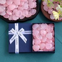 Conjunto De Cristais De Quartzo Rosa Em Forma De Coração Para Mulheres, Presente De Pedra Preciosa