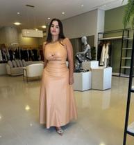 Conjunto de croped e saia em couro na cor nude tamanho M Conjunto de croped e saia em couro na cor nude tamanho M