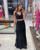 Conjunto de croped e saia longa