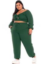 Conjunto de cropped de manga e calça jogger viscolinho Conjunto de cropped de manga e calça jogger viscolinho