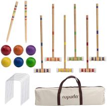 Conjunto de croquet ropoda para seis jogadores com marretas de madeira e bolsa de transporte