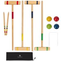 Conjunto de croquet SpeedArmis Kids para 4 jogadores com marretas de madeira Conjunto de croquet SpeedArmis Kids para 4 jogadores com marretas de madeira