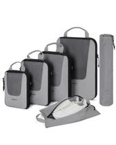 Conjunto de cubos de compressão BAGSMART 6 para viagens, cinza