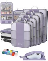 Conjunto de Cubos de Compressão para Viagem OlarHike 10 Peças Roxo Conjunto de Cubos de Compressão para Viagem OlarHike 10 Peças Roxo