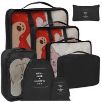 Conjunto de cubos de embalagem kingdalux 8 para malas com saco de roupa suja