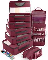 Conjunto de cubos de embalagem Veken, organizador de viagens de 10 peças com bolsa de roupa suja Conjunto de cubos de embalagem Veken, organizador de viagens de 10 peças com bolsa de roupa suja