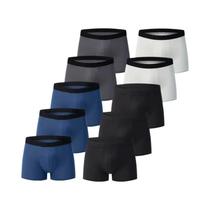 Conjunto De Cuecas Boxer Masculinas plus Size De Cor Sólida Confortáveis E Modernas Para Conjunto De Cuecas Boxer Masculinas plus Size De Cor Sólida Confortáveis E Modernas Para