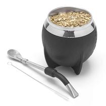Conjunto de Cuia e Bomba para Chimarrão BALIBETOV, Inclui Cuia de Aço Inoxidável, Bomba Premium e Escova de Limpeza (Preto) Conjunto de Cuia e Bomba para Chimarrão BALIBETOV, Inclui Cuia de Aço Inoxidável, Bomba Premium e Escova de Limpeza (Preto)