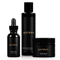 Conjunto de cuidados com a barba Golden Grooming Co. Todos os dias com óleo, bálsamo e xampu