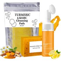 Conjunto de cuidados com a pele Acanre Turmeric Trio: sabonete facial, mousse e sabonete