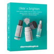 Conjunto de cuidados com a pele Dermalogica Clear and Brighten com limpador, esfoliante e sérum