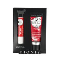 Conjunto de cuidados com a pele Dionis Goat Milk para mãos e protetor labial Conjunto de cuidados com a pele Dionis Goat Milk para mãos e protetor labial