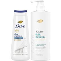 Conjunto de cuidados com a pele e cabelo Dove Shampoo e Condicionador + Body Wash