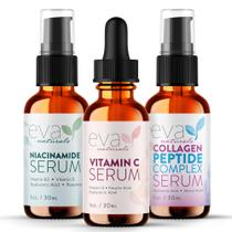 Conjunto de cuidados com a pele Eva Naturals Firm & Glow com 20% de sérum de vitamina C Conjunto de cuidados com a pele Eva Naturals Firm & Glow com 20% de sérum de vitamina C