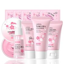 Conjunto de cuidados com a pele Evolvique Sakura feminino com removedor de maquiagem, 10 unidades Conjunto de cuidados com a pele Evolvique Sakura feminino com removedor de maquiagem, 10 unidades