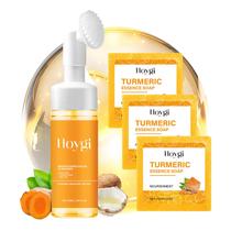 Conjunto de cuidados com a pele HOYGI Turmeric Face Wash & Sabonete em Barra para toda a pele Conjunto de cuidados com a pele HOYGI Turmeric Face Wash & Sabonete em Barra para toda a pele