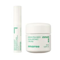 Conjunto de cuidados com a pele innisfree Green Tea Depuff + Hydrate Eye Serum + Creme