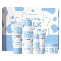 Conjunto de cuidados com a pele LAIKOU Milk Cleanser Toner Serum Creme para os olhos Conjunto de cuidados com a pele LAIKOU Milk Cleanser Toner Serum Creme para os olhos