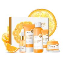 Conjunto de cuidados com a pele LAIKOU Vitamina C com limpador, tônico, sérum e creme para os olhos Conjunto de cuidados com a pele LAIKOU Vitamina C com limpador, tônico, sérum e creme para os olhos