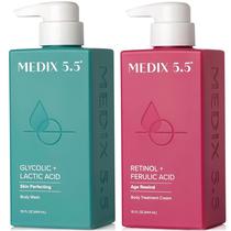 Conjunto de cuidados com a pele Medix 5.5 Ácido glicólico AHA esfoliante e retinol