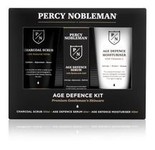 Conjunto de cuidados com a pele Percy Nobleman Age Defense com esfoliante a carvão