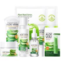 Conjunto de cuidados com a pele Rosarden Aloe Vera com limpador, máscara, tônico, etc Conjunto de cuidados com a pele Rosarden Aloe Vera com limpador, máscara, tônico, etc