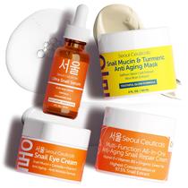Conjunto de cuidados com a pele SeoulCeuticals Snail Mucin Glow com sérum e máscara