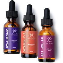 Conjunto de cuidados com a pele: sérum antienvelhecimento Eve Hansen com vitamina C, ácido hialurônico e retinol Conjunto de cuidados com a pele: sérum antienvelhecimento Eve Hansen com vitamina C, ácido hialurônico e retinol