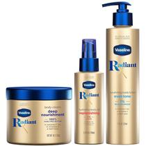 Conjunto de cuidados com a pele Vaseline Radiant X com loção corporal, creme e óleo