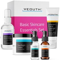 Conjunto de cuidados com a pele YEOUTH, sérum de ácido hialurônico, vitamina C, 5 peças Conjunto de cuidados com a pele YEOUTH, sérum de ácido hialurônico, vitamina C, 5 peças