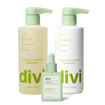 Conjunto de cuidados com o cabelo Divi Volumizing Shampoo, Condicionador e Sérum