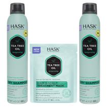 Conjunto de cuidados com o cabelo HASK Tea Tree Revitalizing Dry Shampoo x2