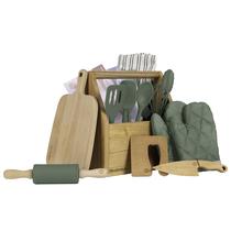Conjunto de culinária e panificação WeeSprout Little Chef Kids 14 peças Conjunto de culinária e panificação WeeSprout Little Chef Kids 14 peças