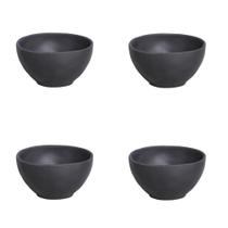 Conjunto de Cumbucas 04 Peças 560ml Orgânico Preto Matte Porto Brasil