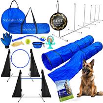 Conjunto de cursos de agilidade SAMARKAND para cães com túnel, saltos e brinquedos