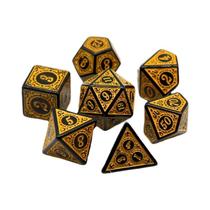 Conjunto De Dados Acrílicos Amarelos Multi-Facetados 7 Peças Para Acessórios De Jogos De Tabuleiro