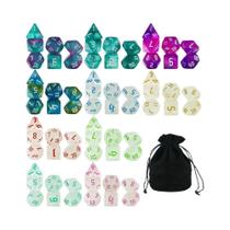 Conjunto De Dados Acrílicos De Cores Mistas Para Festas E Jogos De RPG, 10 Dados Com Bolsa, Dados