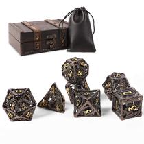 Conjunto de dados AncientDeer DND 7 peças D&D Pure Copper Hollow