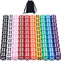 Conjunto de Dados AUSTOR - 100 Peças de 12mm com Cantos Redondos e 6 Lados - Com Bolsa