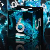 Conjunto de dados AUSTOR 7-Die DND feito à mão Sharp Edge para RPG de D&D