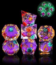 Conjunto de dados AUSTOR Liquid Core Glow in The Dark DND 7-Die