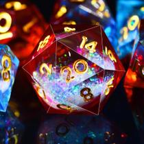Conjunto de dados AUSTOR Liquid Core Resin DND 7-Die para jogos de RPG Conjunto de dados AUSTOR Liquid Core Resin DND 7-Die para jogos de RPG