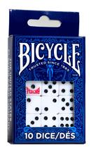 Conjunto de dados Bicycle D6 Sixed Dice Dice 10 unidades brancas 16mm Conjunto de dados Bicycle D6 Sixed Dice Dice 10 unidades brancas 16mm
