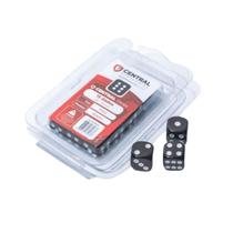 Conjunto de Dados Central Dices D6 de 16mm Preto e Branco Conjunto de Dados Central Dices D6 de 16mm Preto e Branco