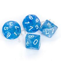 Conjunto de dados Chessex Borealis Sky Blue/White Luminary x10