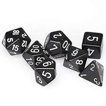 Conjunto de Dados Chessex CHX25408 - Preto e Branco Opacos