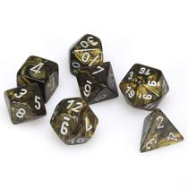 Conjunto de dados Chessex CHX27418 Leaf Black Gold/Silver Conjunto de dados Chessex CHX27418 Leaf Black Gold/Silver
